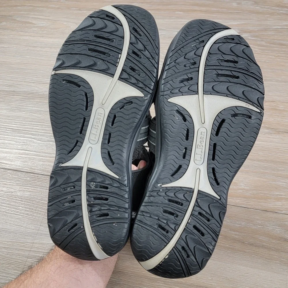 LL Bean Mens Allagash Sport Sandals Grey Closed Toe Hiking Water Shoes Size 9